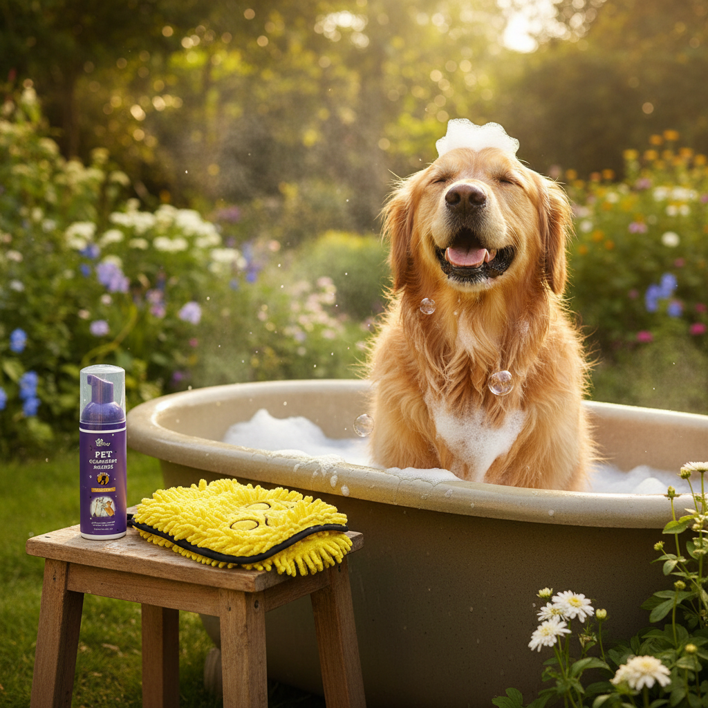 Imagen destacando toalla y espuma